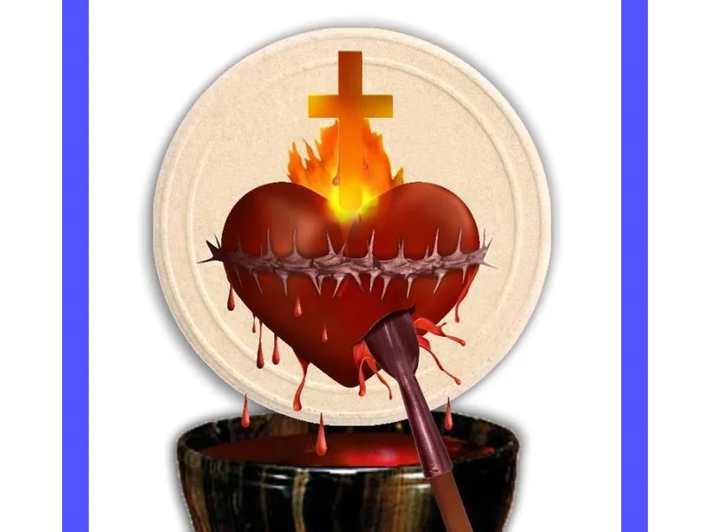 Immagine illustrativa dei devoti in preghiera davanti a un'icona del Sangue di Gesù, simbolo di fede e protezione. Esplora il potente significato e i benefici spirituali delle preghiere rivolte a questa sacra reliquia.