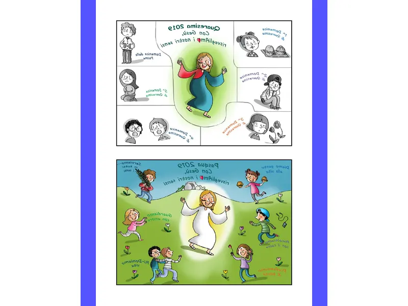 Bambini seduti in cerchio con gli occhi chiusi in preghiera, imparando le basi della spiritualità attraverso gesti semplici e significativi.